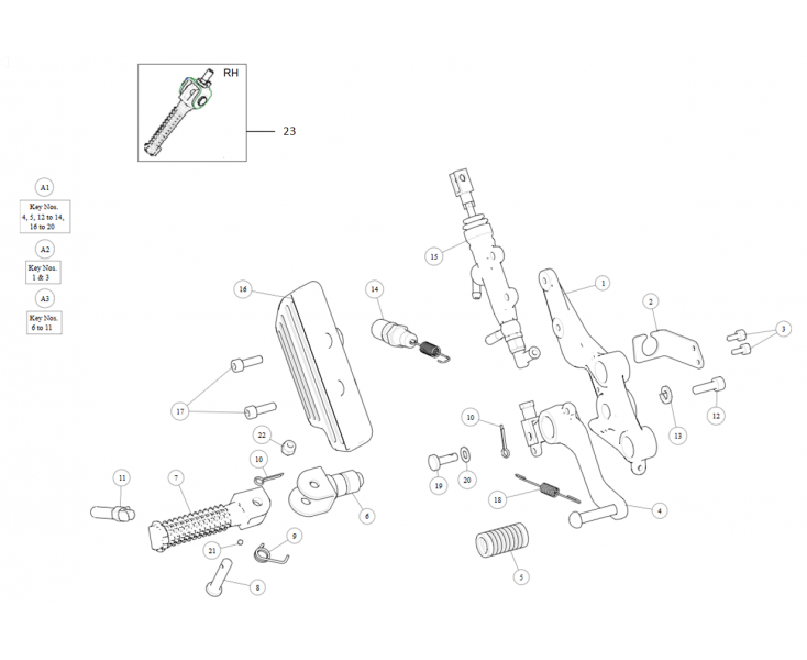 FRONT/REAR RIGHT FOOTREST CONTINENTAL GT 535 (E3)