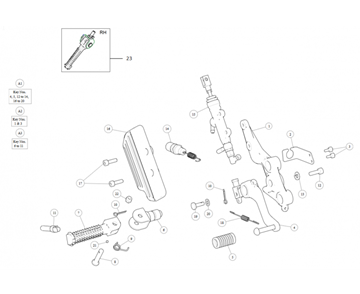 FRONT/REAR RIGHT FOOTREST CONTINENTAL GT 535 (E3)