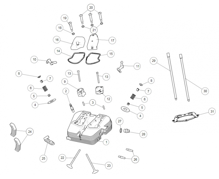 CYLINDER HEAD CONTINENTAL 535 (E4)