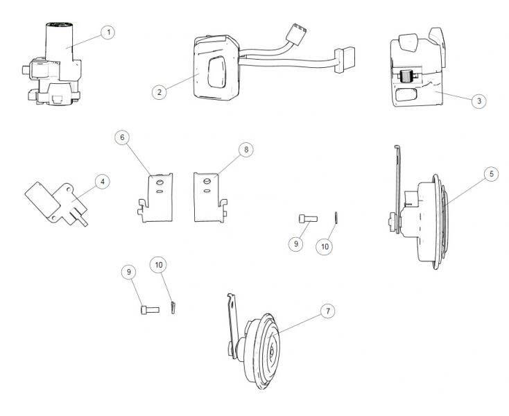 HANDLEBAR SWITCHES/LOCK KIT CONTINENTAL 535 (E4)