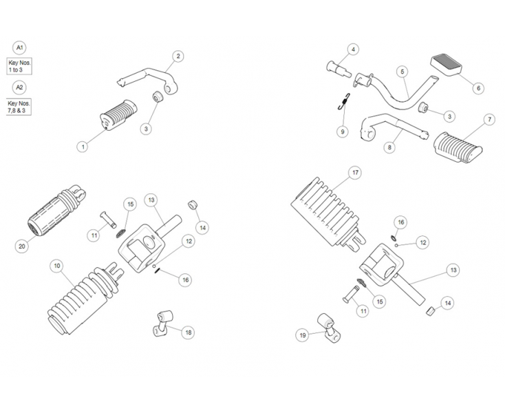 FRONT/REAR FOOTREST CLASSIC 500 (E4)