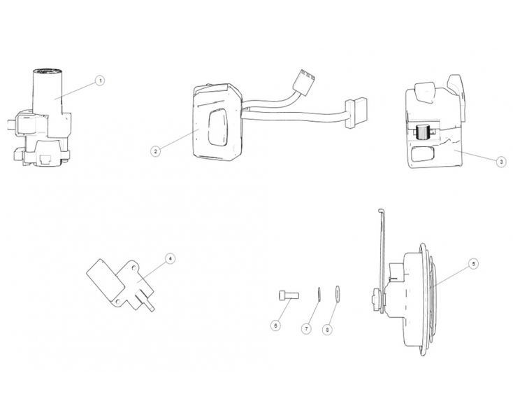 HANDLEBAR SWITCHES/LOCK KIT CLASSIC 500 (E4)