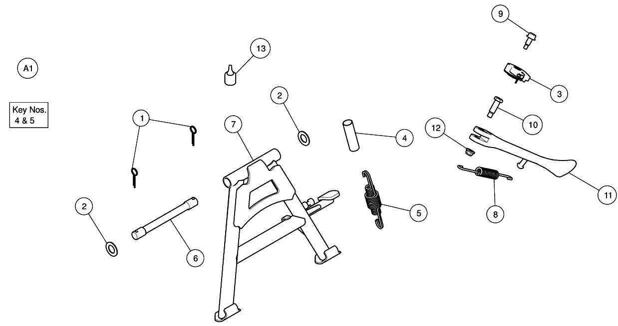 CENTER/SIDE STAND ASSY METEOR 350