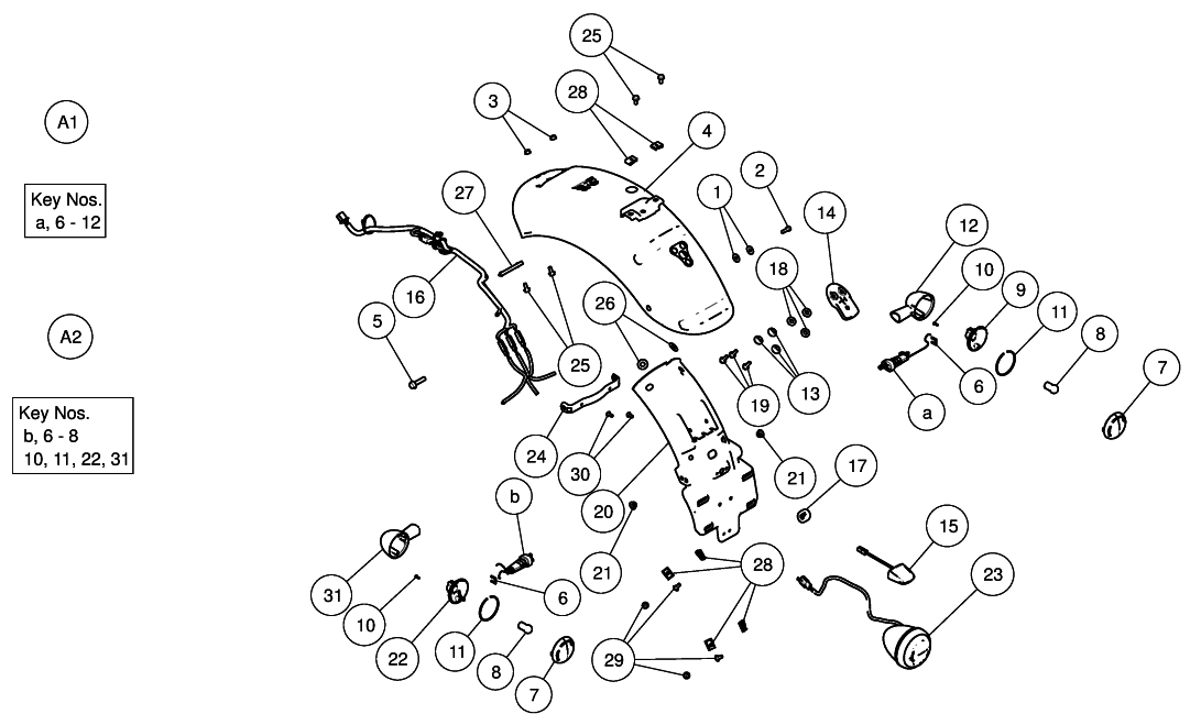 REAR MUDGUARD / INDICATOR / REAR LIGHT METEOR 350